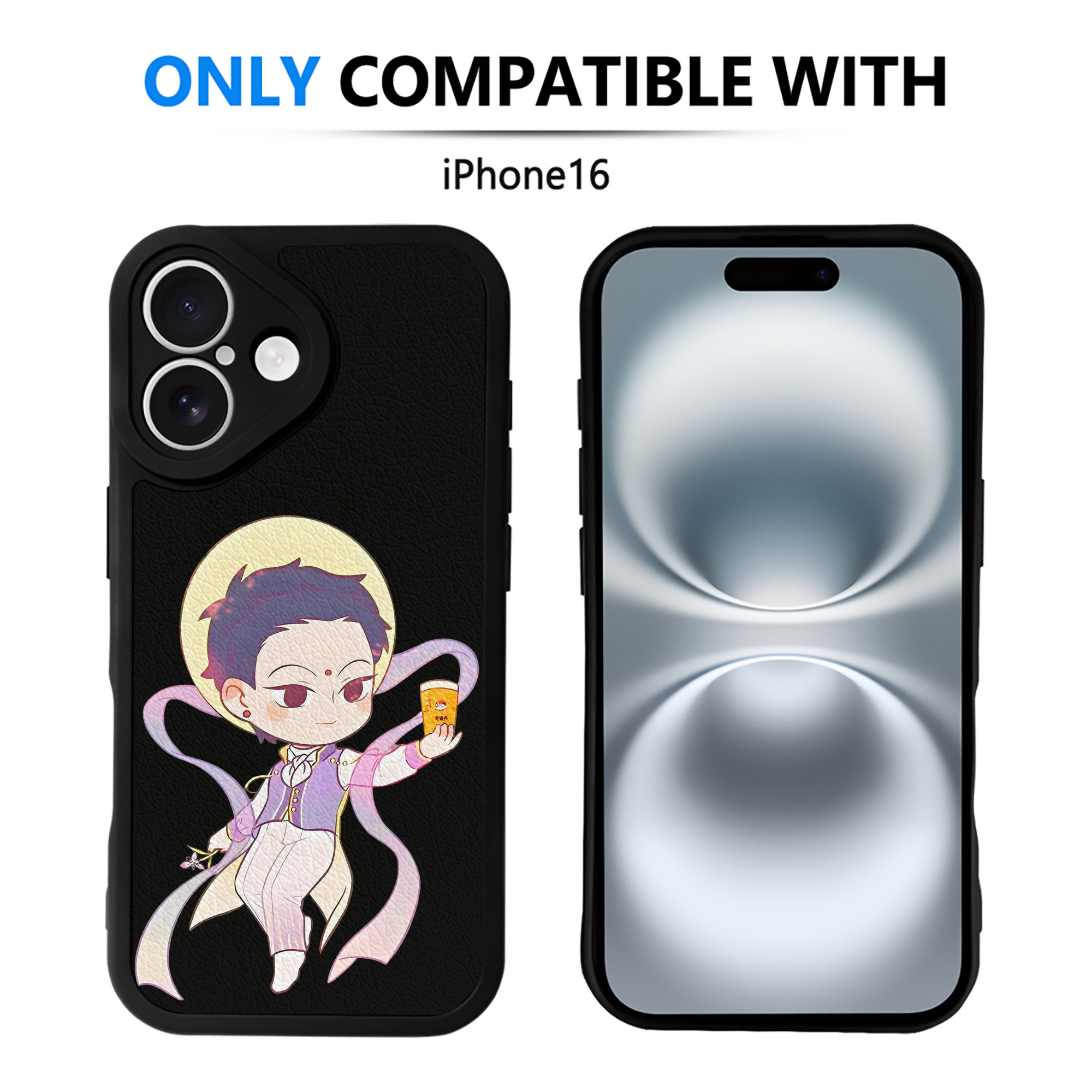 （画像用） Ne Zha 2 ナタ 魔童の大暴れ 【iPhone 16シリーズ対応】シリコンスマホケース（レザー調） 材質：シリコン
